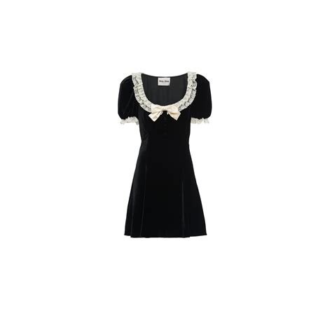 miu miu black velvet dress